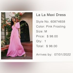 Free People LALA Maxi Dress Pink Size M